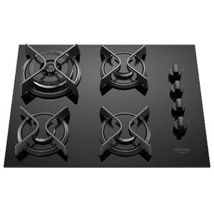 Cooktop 4 Bocas com Mesa de Vidro e Tripla Chama Supreme Dako Preto Bivolt