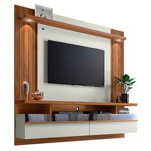 Painel Home para TV até 60 Polegadas São Luís Off White/Nogueira