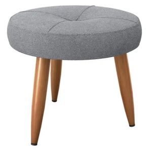 Puff Banqueta Decorativo Pés Palito Havana Cinza 43 cm Matrix