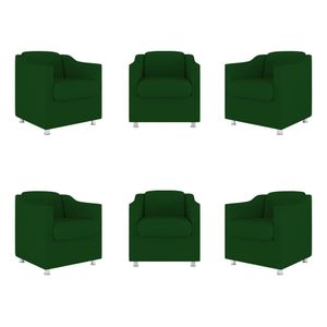 Kit 06 Poltronas Tilla Consultório Recepção Sala Suede Balaqui Decor