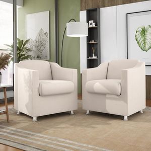 Kit 2 Poltronas Decorativas Tilla Suede