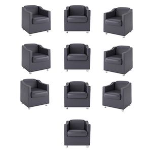 Kit 10 Poltronas para Recepção Clínica Médica  Balaqui Decor