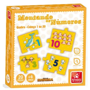 Quebra-Cabeça Montando os Números - Madeira - 8429 - Brincadeira De Criança