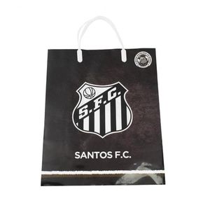 Sacola Para Presentes Preta Santos 33x27cm Oficial