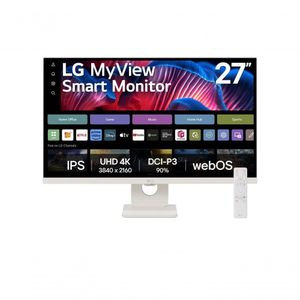 Monitor LG Myview Smart 27SR73U-W Tela IPS 4K 27" WebOs ThinQ Home Air Play Screen Share Bluetooth