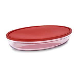 Assadeira de Vidro Oval C/ Tampa 35x 24cm Brinox