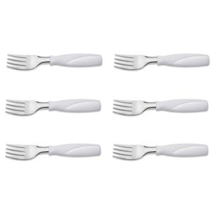 Kit 6 Garfo de Mesa Aço Inox Vermelho Brinox