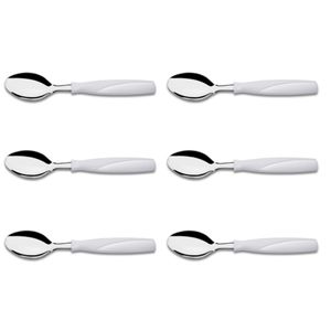 Kit 6 Colher de Mesa Aço Inox Branco Brinox