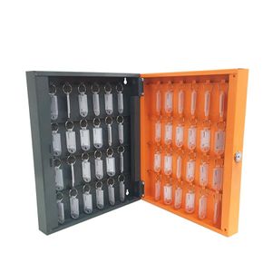 Porta Chaves com 48 Chaveiros Cinza e Laranja Presto