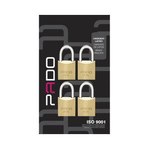 Cadeado Pado 4E-25Mm (4 Msm Segr/4 Chaves Iguais) Bl