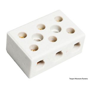 Conector Porcelana 16Mm 3 Polos 8767 c/12pçs