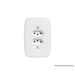Tomada Dupla Ideale Br 2Pt+T C/Pl 20A 250V 3214 c/12pcs