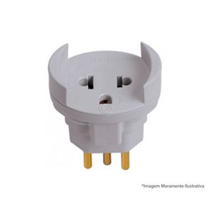 Pino Adap Ilumi 2P+T Bip Cz 10A 250V 1209Pct c/10pcs