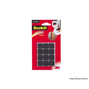 Feltro 3M Anti-Risco Quadrado Preto C P 12Pcs Blister