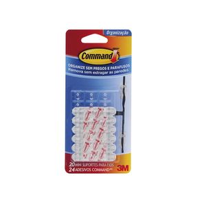 Suporte Fios Command 3M Mini Transp 20Pcs Blister