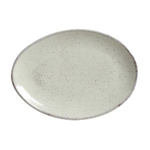 Conjunto com 6 Pratos de Sobremesa Oval Orgânico Pistache 22,5x16,5x2,5cm