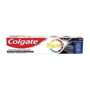 Creme Dental Multibenefício Colgate Total 12 Carvão Ativado 220g Preço Especial