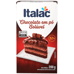 Chocolate em Pó Solúvel Italac 32% Cacau 200g