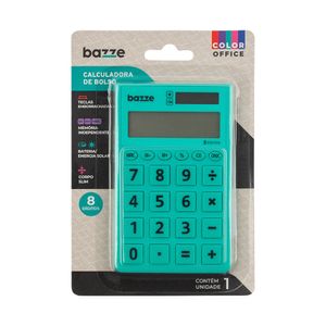 Calculadora de Bolso Bazze 8 Dígitos Turquesa