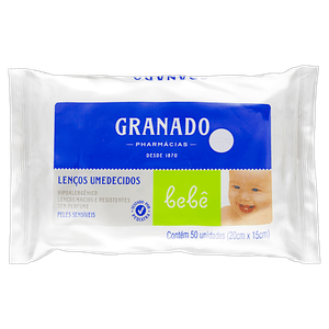 Lenços Umedecidos Bebê Peles Sensíveis Granado 50x1