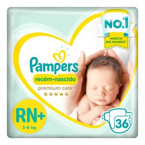 Fralda Descartável Recém Nascido Pampers Premium Care Tamanho RN 36x1