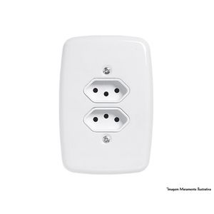 Tomada Dupla Ideale Br 2Pt+T C/Pl 10A 250V 3213 c/12pcs