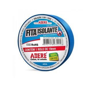 Fita Isolante Adere Colorida 19Mmx05M Azul c/6pcs