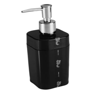 Porta Sabonete Líquido e Álcool Gel Splash 6,5 x 6,5 x 19,2 cm 290 ml - Preto Coza