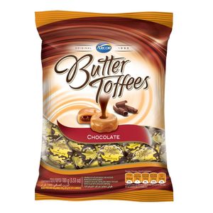 Balas de Caramelo Butter Toffees de Leite com Recheio Sabor Chocolate