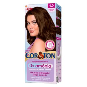 Tintura Cor E Ton Sem Amônia 4.0 Castanho Medio