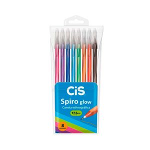Caneta CIS Spiro Glow 0,7 Sortido 8X1