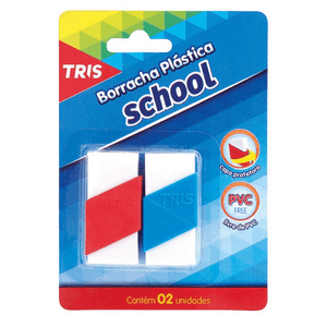 Borracha School Branca Blister Com