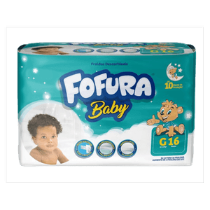 Fralda Descartável Fofura Baby Jumbinho G Pacote com 16 Unidades