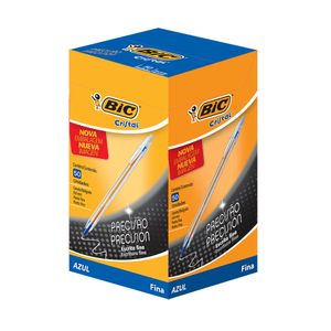 Caneta Cristal Fina Azul 0.8 Bic