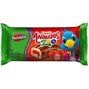 Bolinho Richester Animados Zoo Baunilha com Morango 40g