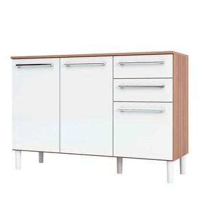 Balcão de Cozinha 3 Portas 2 Gavetas Carmenére Ronipa Sevilha/Branco