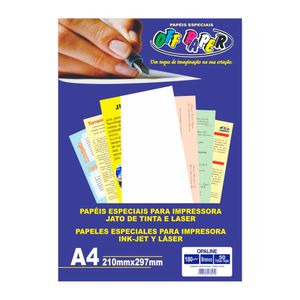 Papel Opaline Branco A4 210mmX297mm 50 Folhas