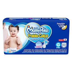 Fralda Descartável Mamypoko Calça Azul Mega Tamanho G 30x1