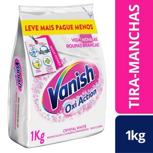 Tira Manchas Vanish em Pó Crystal White Oxi Action para roupas brancas Refil Econômico 1kg