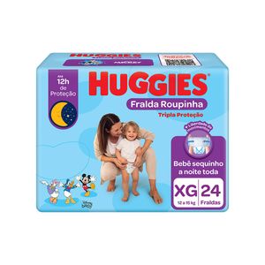 Fralda Descartável Infantil Huggies Roupinha Tripla Proteção Mega XG 24X1