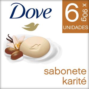 Sabonete em Barra Dove Karité e Baunilha 90g Pacote com 6 Unidades