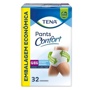 Roupa Íntima Descartável Pants Confort Tamanho G/EG Tena Pacote com 32 Unidades