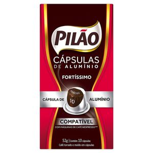 Café em Cápsulas de Torrado e moído Pilão Fortíssimo 10  - 52g com 10 Cápsulas
