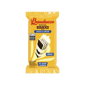 Biscoito Wafer Bauducco Maxi Recheio Choco & Cream Pacote 104g