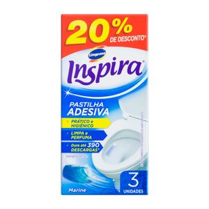 Detergente Sanitário Pastilha Adesiva Marine Inspira Pacote com 3 Unidades 20% Desconto