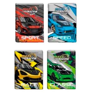 Caderno Brochurão Capa Dura 96 Folhas Maxx Racing Malthus 1Unidade Sortidos