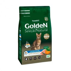 Racao Golden Gatos Seleção Natural Castrado de Abóbora 10kg