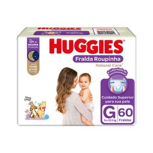 Fralda Descartável Infantil Huggies Roupinha Natural Care G Pacote Com 60 Unidades