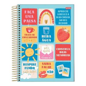 Caderno Espiral Capa Dura de Boas 160 Folhas 10 Matérias Jandaia