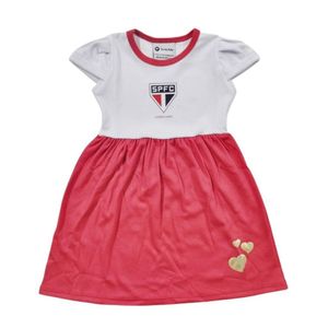 Vestido Infantil São Paulo Canelado Torcida Baby